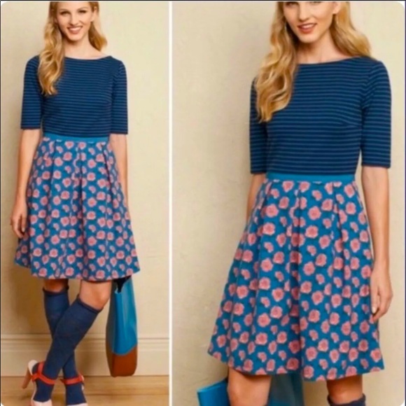 Matilda Jane Striped Roses A-Line Fit Flare Dress - Picture 2 of 6